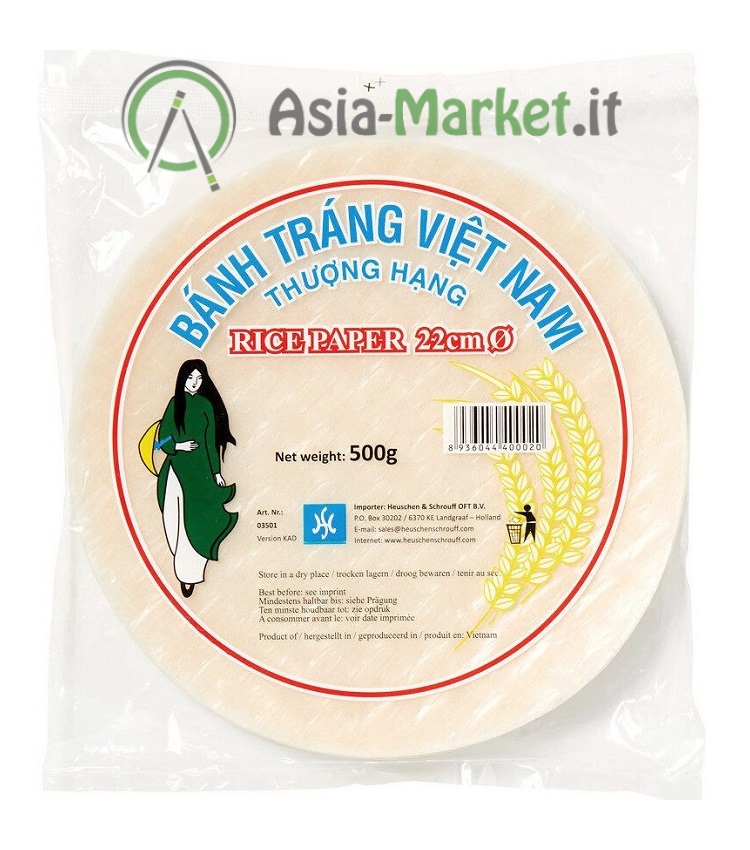 Fogli di riso per involtini vietnamiti Ø 22cm - H&S 500g. - €4.35 :  , L'Asia sotto casa!