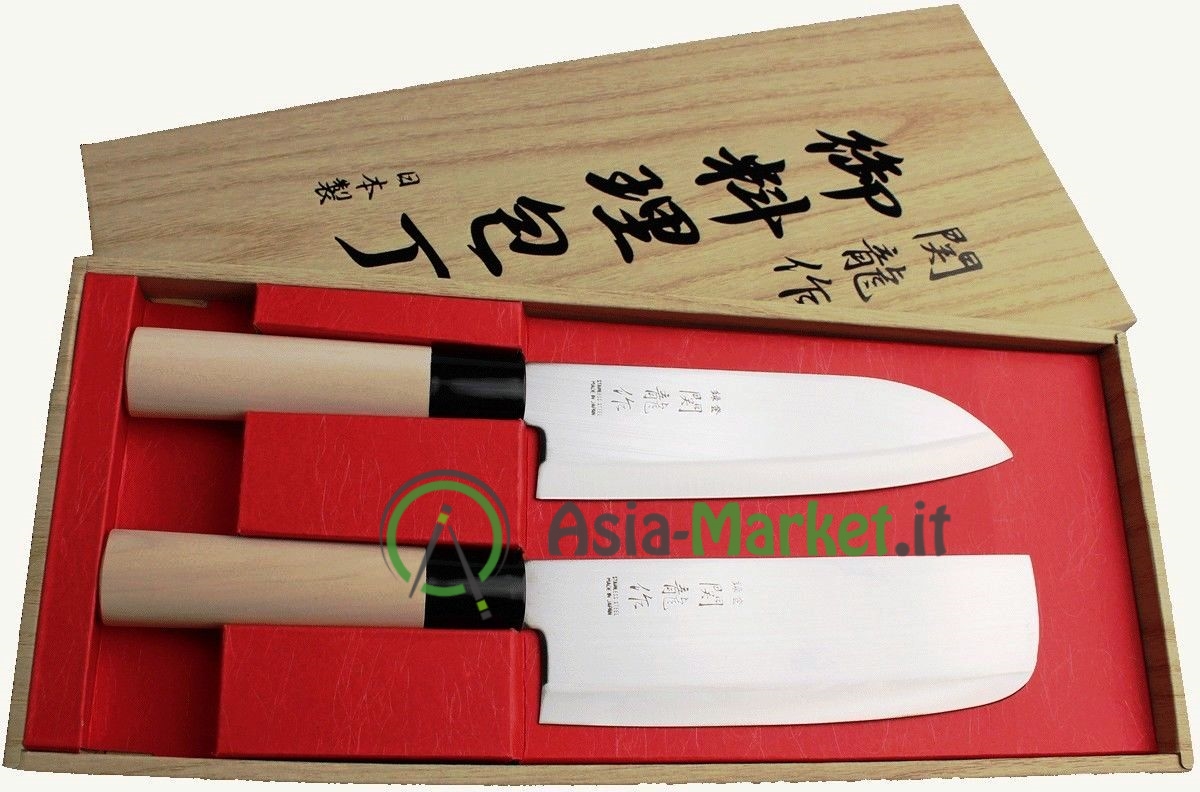 Set 2 Coltelli Giapponesi SekiRyu Santoku e Nakiri - €37.50 : Asia