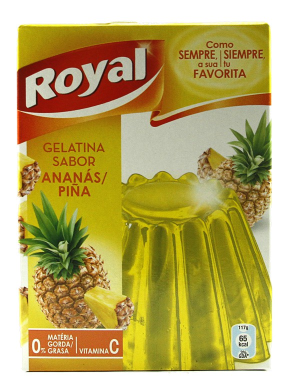 Gelatina sabor Pina (Ananas) - Royal 2x57g.